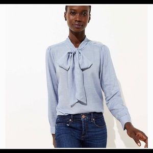 Ann Taylor Loft blue blouse
